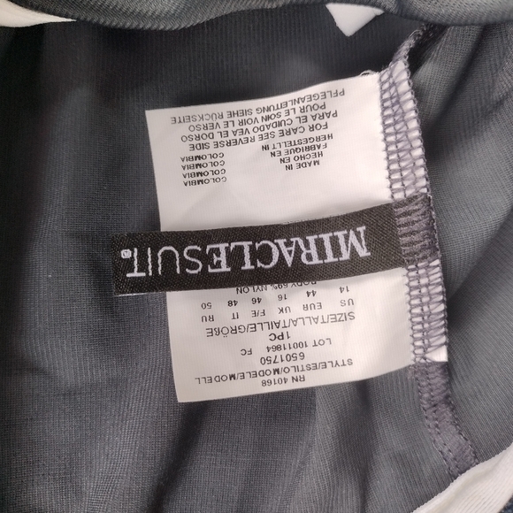 Miraclesuit Women’s 14 Grey One Piece Swimsuit NWOT - Picture 5 of 7
